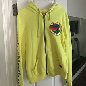 Neon Yellow Aviator Nation Zip Up Size Medium
